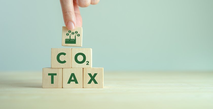 Carbon tax, CO2 tax, environmental and social responsibility business concept. Taxation for nature pollution. Supporting to limit climate change and globle warming problem. Controlling carbon emission